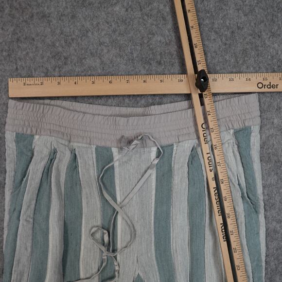 Lafayette 148 Pants Womens Medium Striped Cropped Beachy Flowy Pull On - Picture 2 of 8
